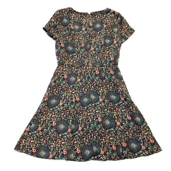 J. Crew Factory Flutter Dress Navy Green Pink Floral Size 2 - Picture 3 of 4